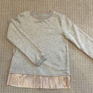 Land’s End girls sweatshirt with rose gold ruffle